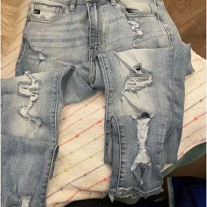 Kancan size 11 light wash with distressing